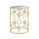 Modern Side Table With Mirror Top And Metal Frame - Gold / Clear
