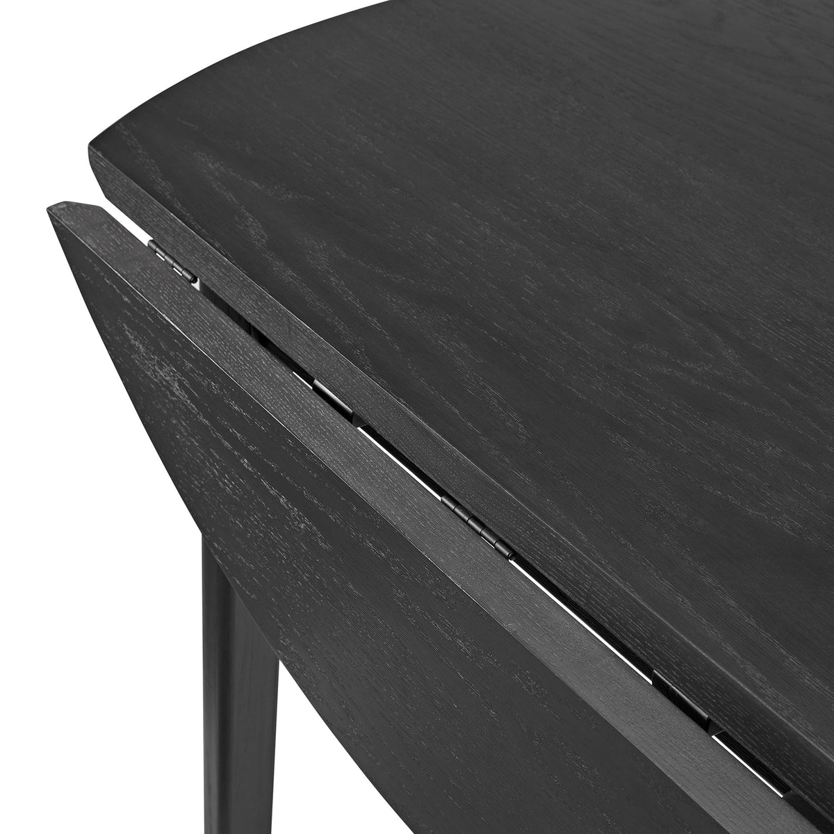 Garcia 3 Piece Dining Set (Round Drop Leaf Table And 2 Chairs) in Black by Elements International, view 12