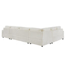 Oversized Sectional Sofa U - Shaped Sofa Couch Modern Sofa Upholstered In Soft Corduroy With A Chaise Lounge For Living Room