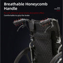 Lightweight Wheelchair Foldable For Adults, Manual Transport Chair With Double Brakes