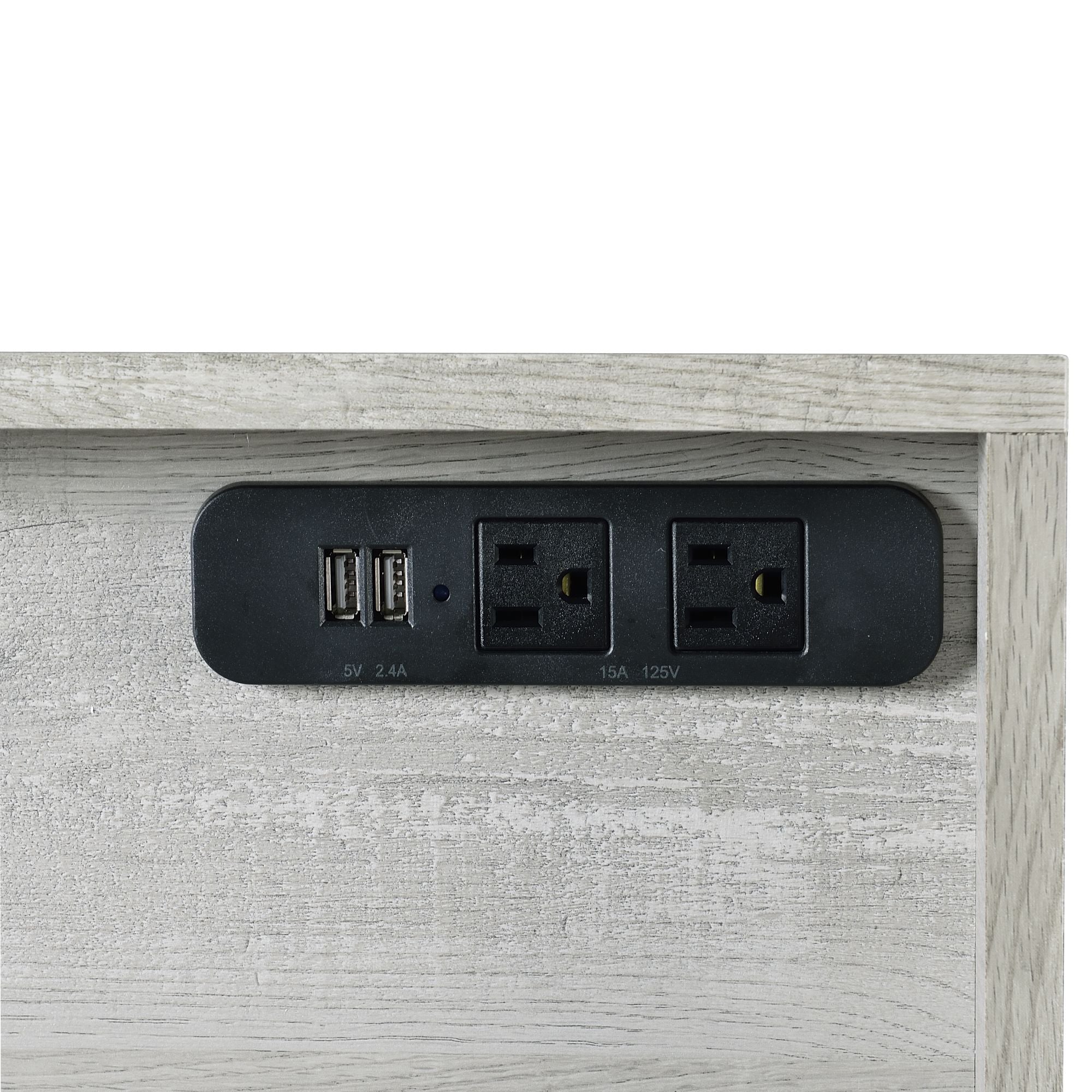 Preston 2 Piece Desk And Bookshelf Set in Gray by Elements International, view 14