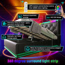 Upholstered Bed, 360 Surround LED Function, Remote Control, Hydraulic Storage Bed With USB, Type-C Charging (Without Mattress)