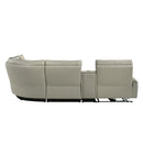 Jayke - Power Motion Sectional Sofa - Light Gray Top Grain Leather Match