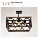 Kitchen Island Lights Ceiling Light Farmhouse Dining Room Light Fixture, Wood And Metal Rectangular Ceiling Light, Ceiling Lighting For Living Room, Conference Room, Home Office