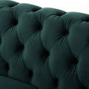 Chesterfield Velvet Loveseat Sofa, 2 Person Rolled Arm Upholstered Couch