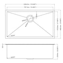 Undermount Kitchen Sink 16 Gauge Single Bowl Stainless Steel