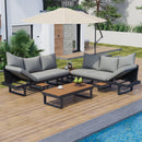 Outdoor Sectional Sofa Set With Adjustable Reclining Seats
