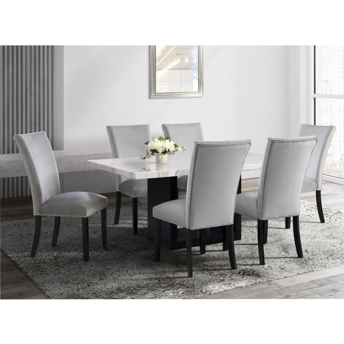 Valentino Dining Table in White by Elements International, view 17