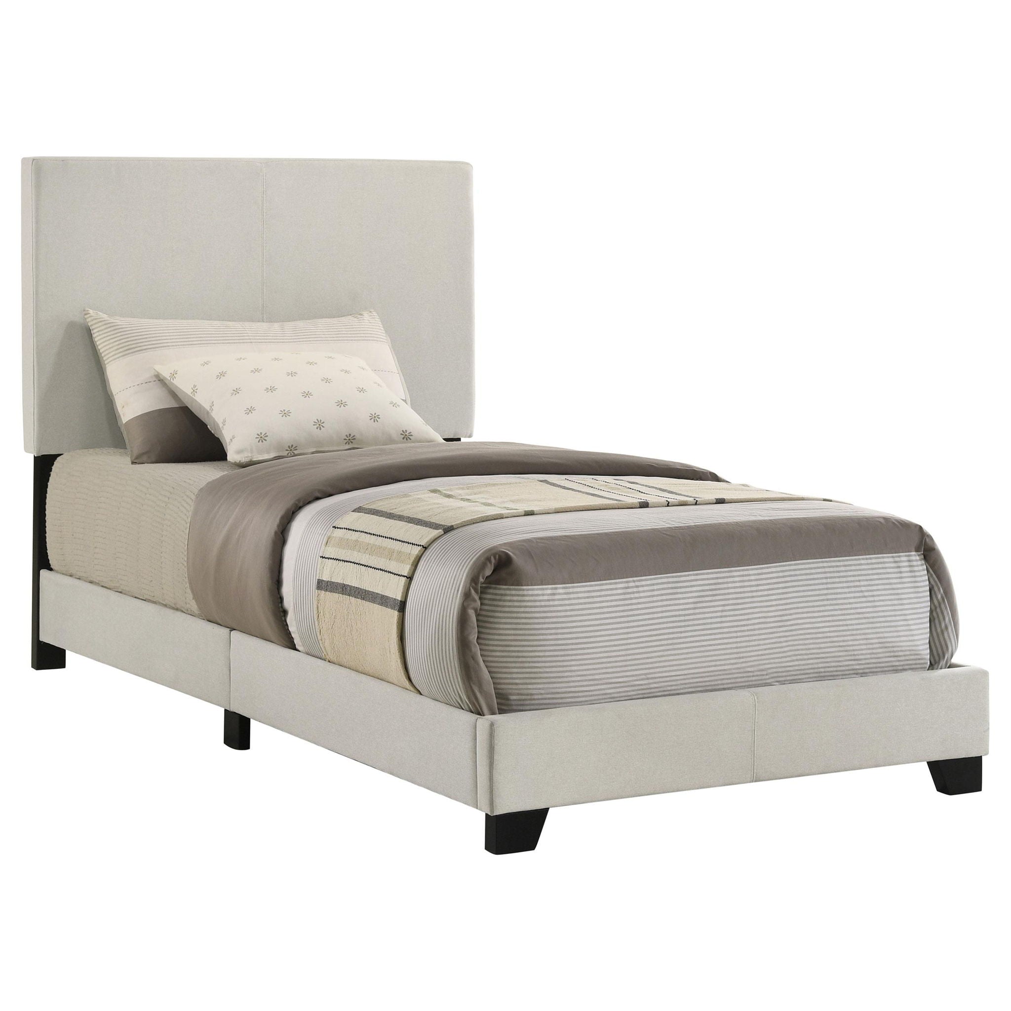 Dorian Fabric Upholstered Twin Panel Bed Cream
