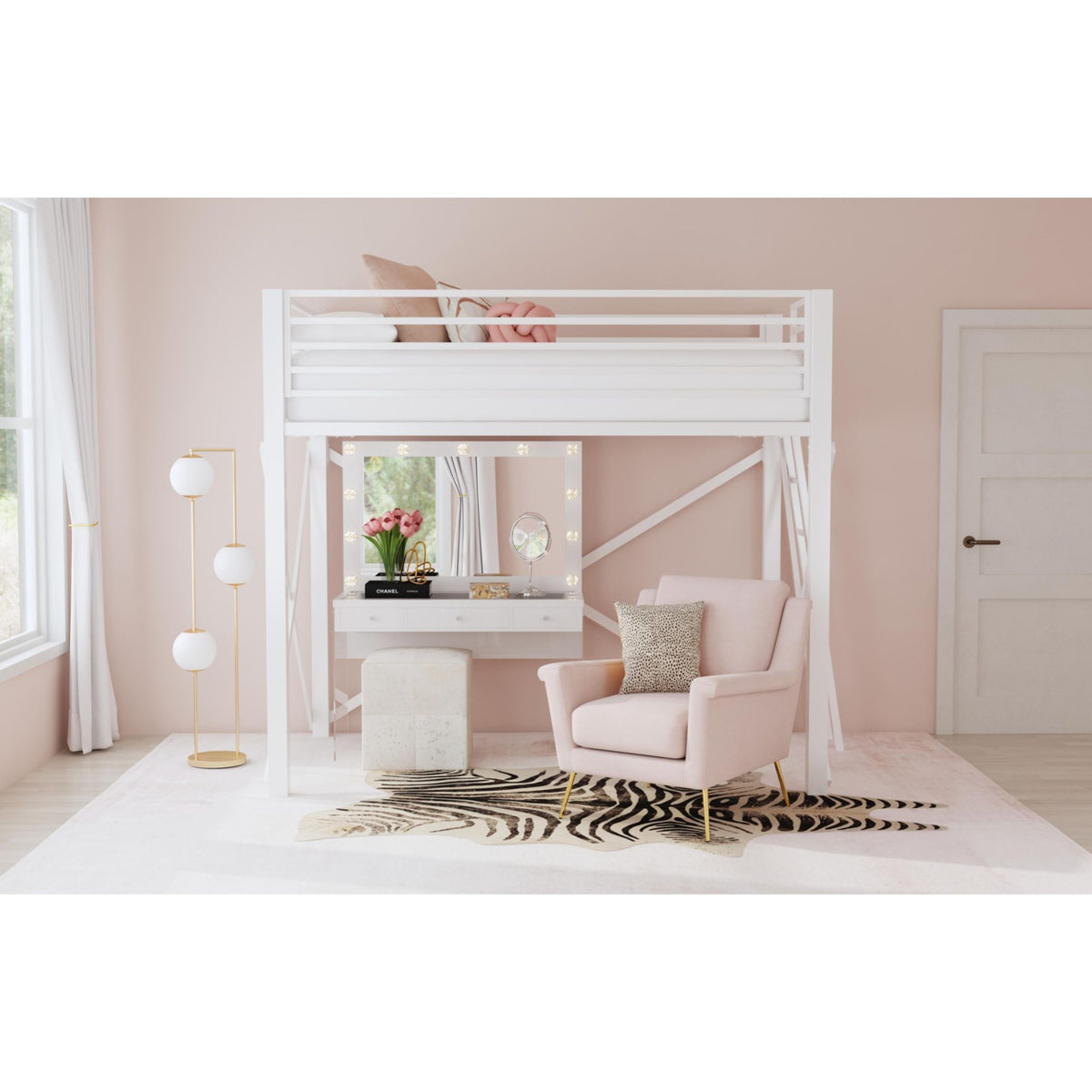 Talia Loft Bunk And Ladder in Black by Elements International, view 11