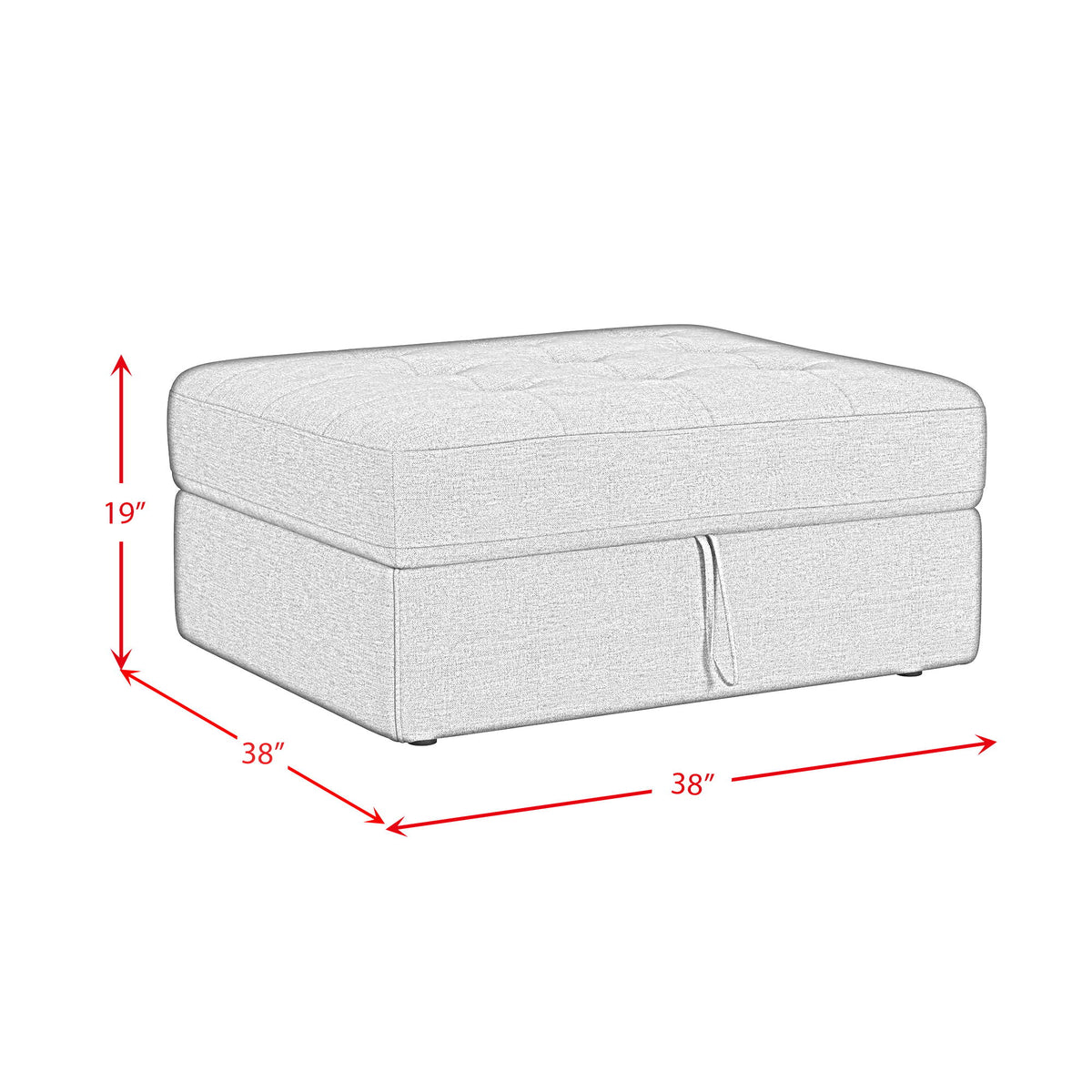 Options One Storage Ottoman in Blue by Elements International, view 18