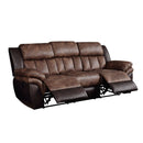Jaylen - Motion Sofa - Toffee & Espresso Polished Microfiber