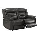 Imogen - Power Motion Loveseat With USB - Gray Leather-Aire