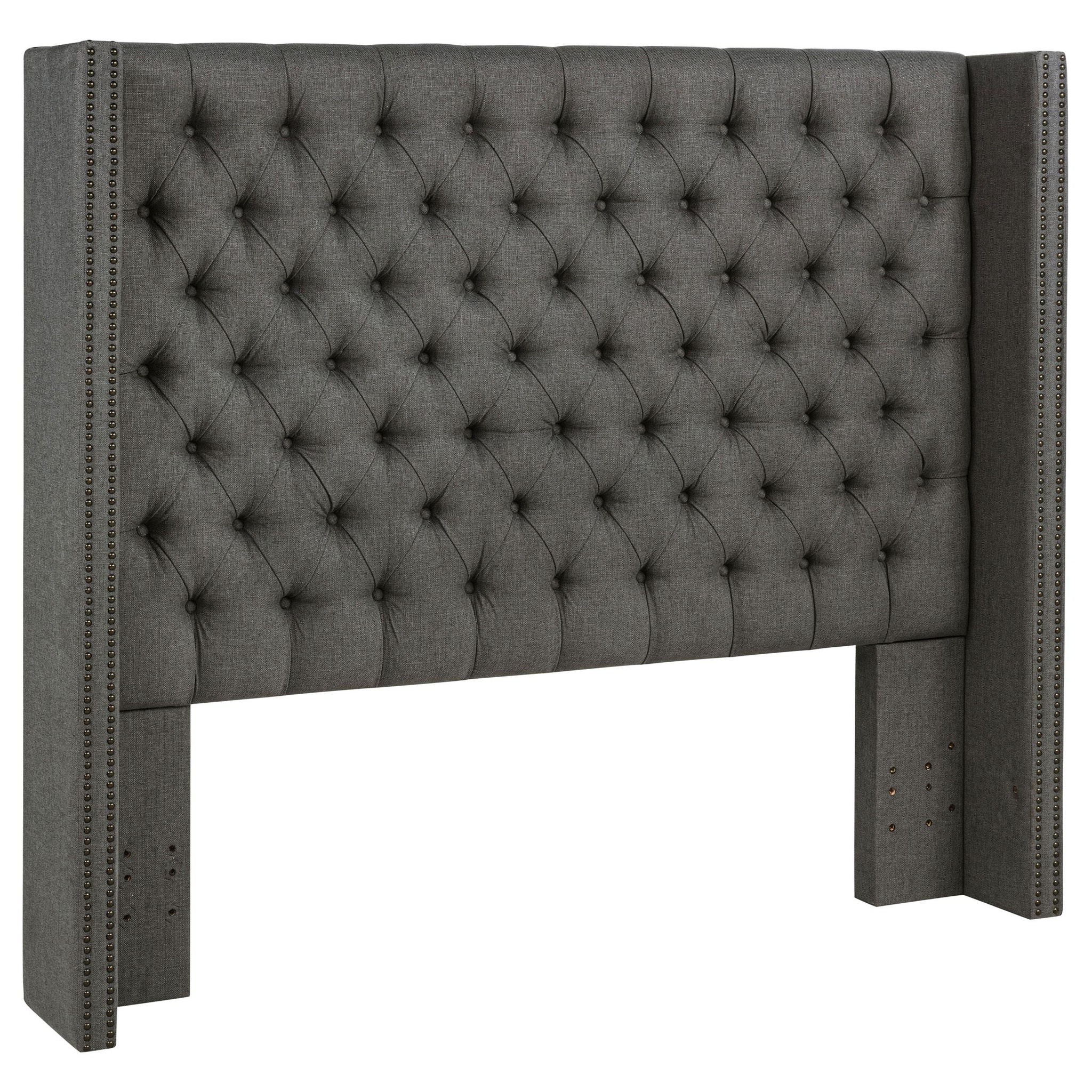 Bancroft Upholstered Full Wingback Headboard Grey