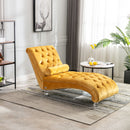 Velvet Chaise Lounge Indoor, Button Tufted Upholstered Chaise Lounge Chair With Pillow