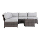Comfortable Modern Patio Rattan Sectional Set With Cushions
