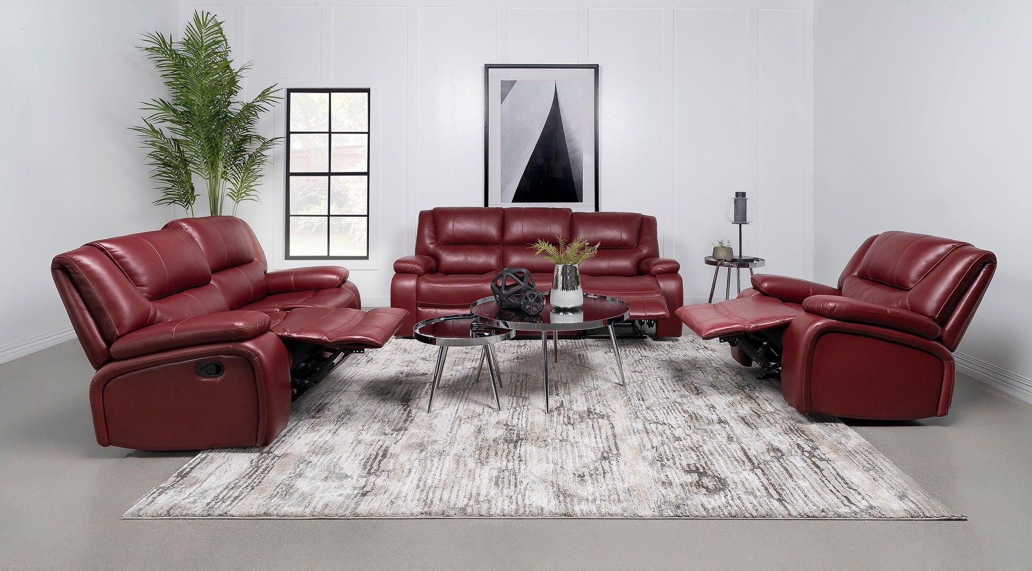 Camila Upholstered Motion Reclining Loveseat Red - Atlantic Fine Furniture Melbourne FL