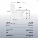 Elegant One Piece Toilet With Tornado Dual Flush, Siphonic S Trap 12", Soft Close Seat, Dual Flush, Ada Height, Glossy - Gloss White