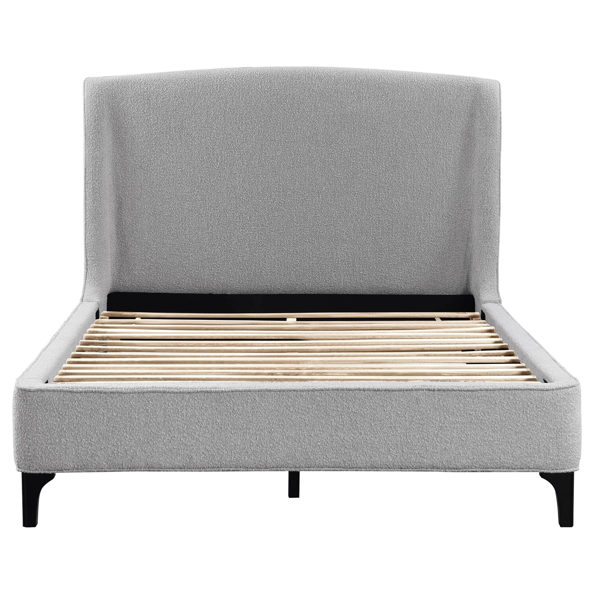 Mosby Upholstered Queen Wingback Bed Grey