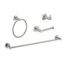 Bathroom Set 4 Pack With Towel Bar Racks, Toilet Paper Holder, Ring, Hook, Stainless Steel - Brushed Nickel