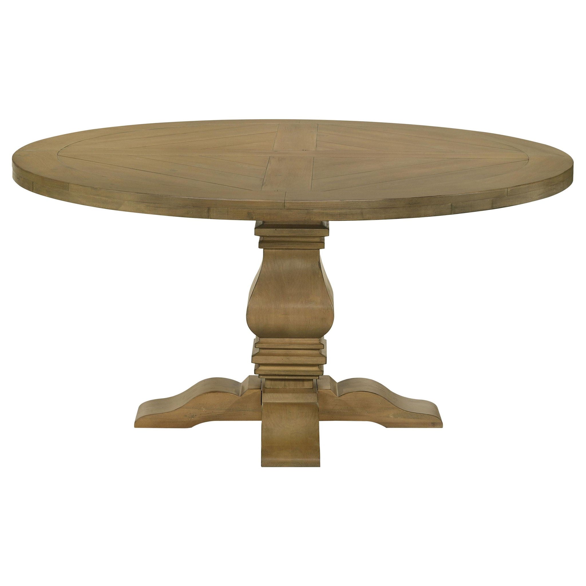 Florence Round 60-inch Wood Dining Table Rustic Honey - Atlantic Fine Furniture Melbourne FL