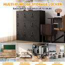 9 Door Employee Storage Locker With Card Slot, Lockers For Office, Gym, School, And Home - Black