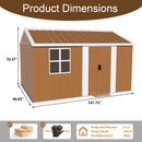 Heavy Duty Metal Storage Shed With Windows And Lockable Door, Weatherproof Outdoor Garden Shed