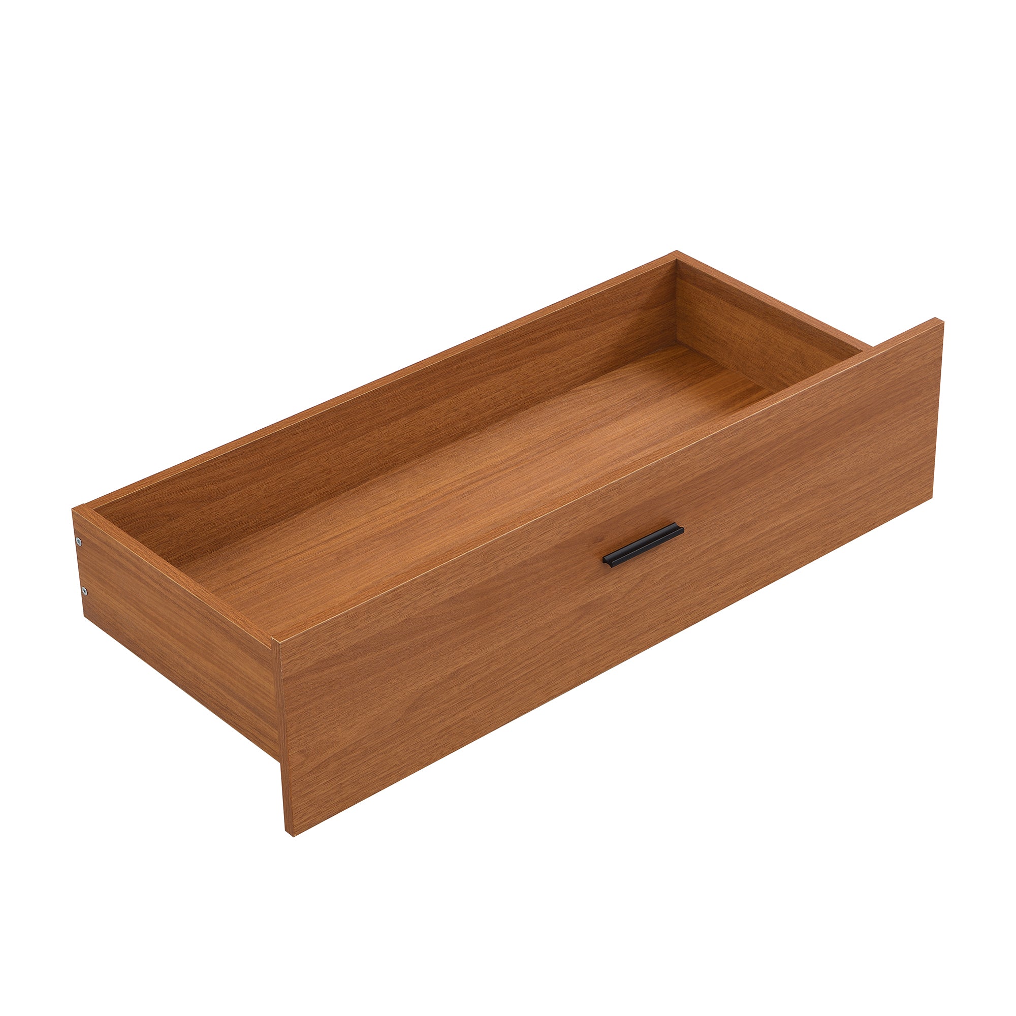 Full Size Metal Platform Bed Frame with Two Drawers,Sockets and USB Ports ,Slat Support No Box Spring Needed Black