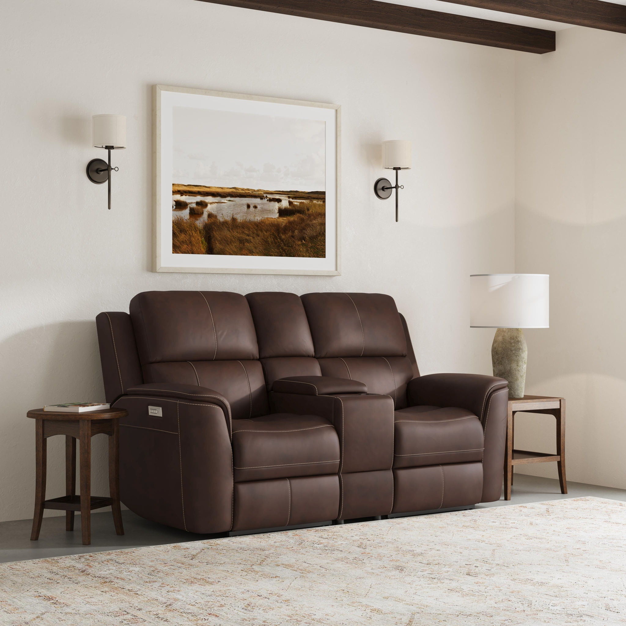 Henry - Power Reclining Loveseat With Console & Power Headrests & Lumbar