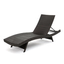 Salem - Wicker Chaise Lounge Adjustable Rattan Outdoor Chair Set - Brown Multi