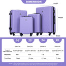 Luggage 4 Piece Lightweight Suitcase With Rotating Wheels With Tsa Lock,