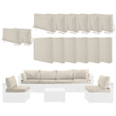 Cushion Covers For 7 Piece Wicker Sectional Sofa, 14 Pack Seat And Back Slipcovers With Zipper