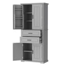 Elegant Multi Functional Storage Cabinet With Slide Rail Drawers, Adjustable Shelves