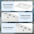 Modern Bathroom Vanity With Ceramic Sink, Soft-Close Doors, Flip Drawer, U-Shaped Shelves, Elegant Storage Solution