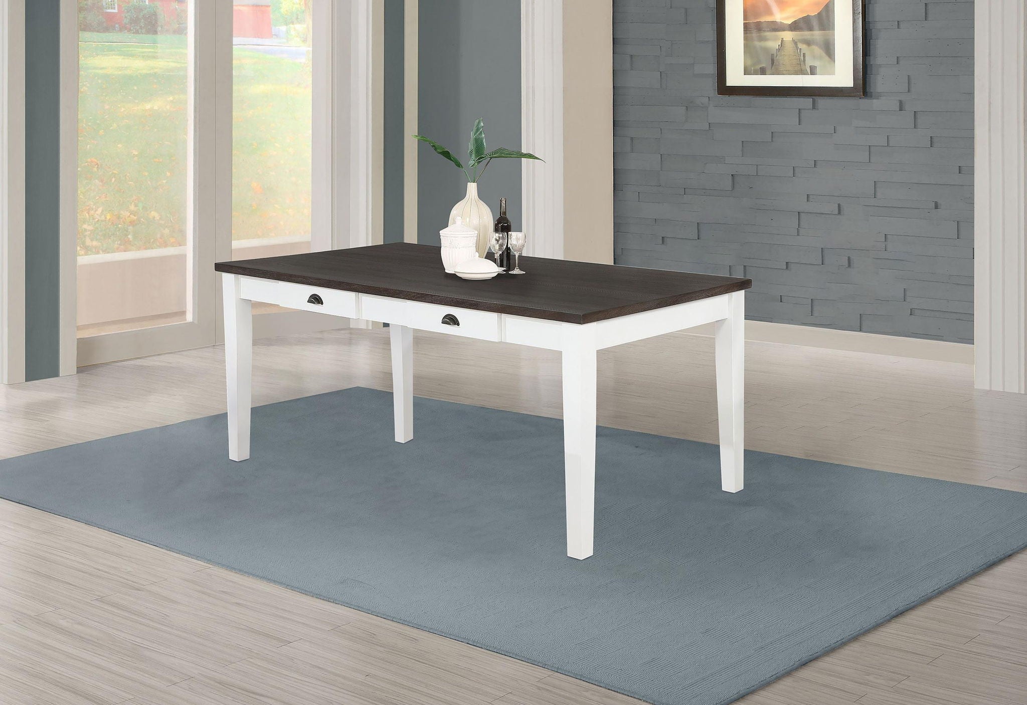 Kingman 72-inch 4-drawer Dining Table Distressed White