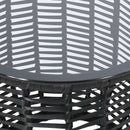 Boho Arias - Side Table With Tempered Glass Top And Rattan Wrap