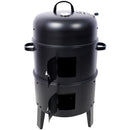 Portable Charcoal Smoker Grill For Outdoor Cooking - Black