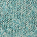 Deon - Knitted Pet Yarn Round Pouf With Classic Cable Knit Design - Aqua
