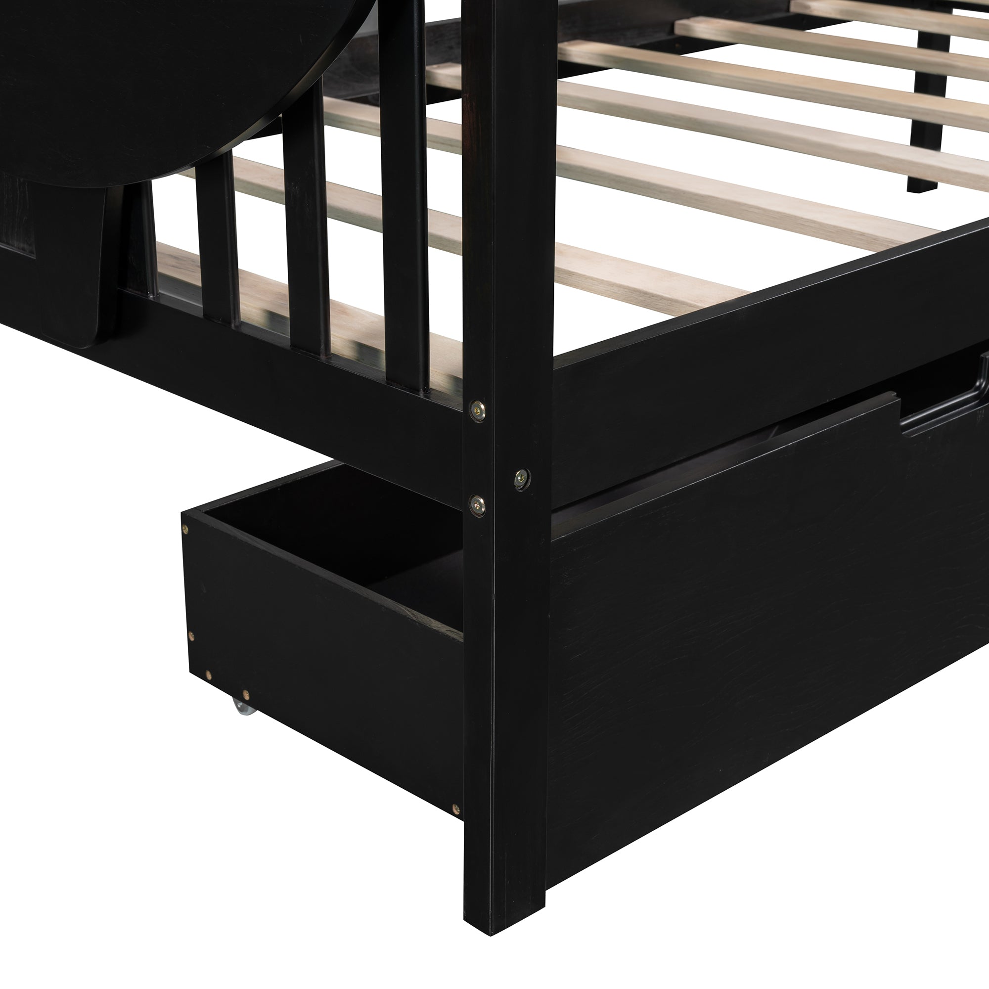 Twin size Daybed with Two Drawers, Wood Slat Support, Espresso - Atlantic Fine Furniture Melbourne FL