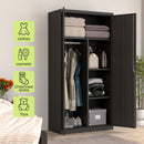 Large Capacity Wardrobe With Hanging Rod And Compartments