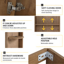 Modern Wall Mounted Bathroom Vanity With Sink And Storage Rack Soft Close Doors Plywood - Imitative Oak