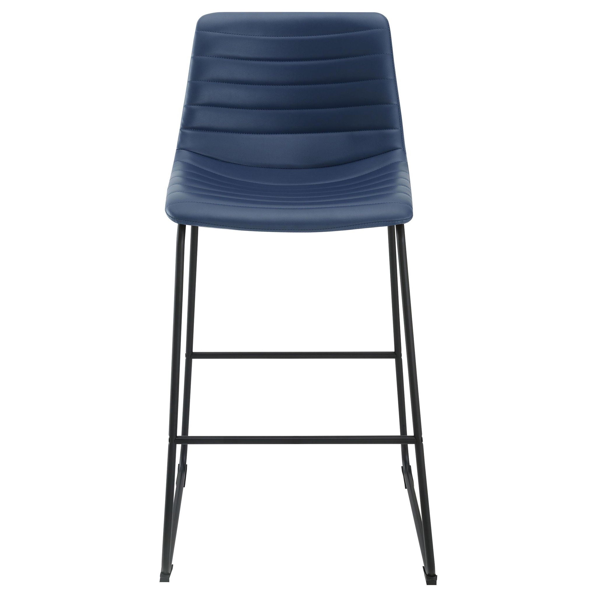 Zuni Faux Leather Upholstered Bar Chair Blue (Set of 2) - Atlantic Fine Furniture Melbourne FL
