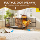 Multi Function Dog Crates With Storage, Double Doors, Indoor Dog Crate - Black Brown