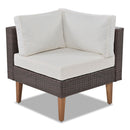 4 Pieces Outdoor Wicker L-Shape Sofa Set