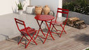 3 Piece Patio Bistro Set Of Foldable Round Table And Chairs