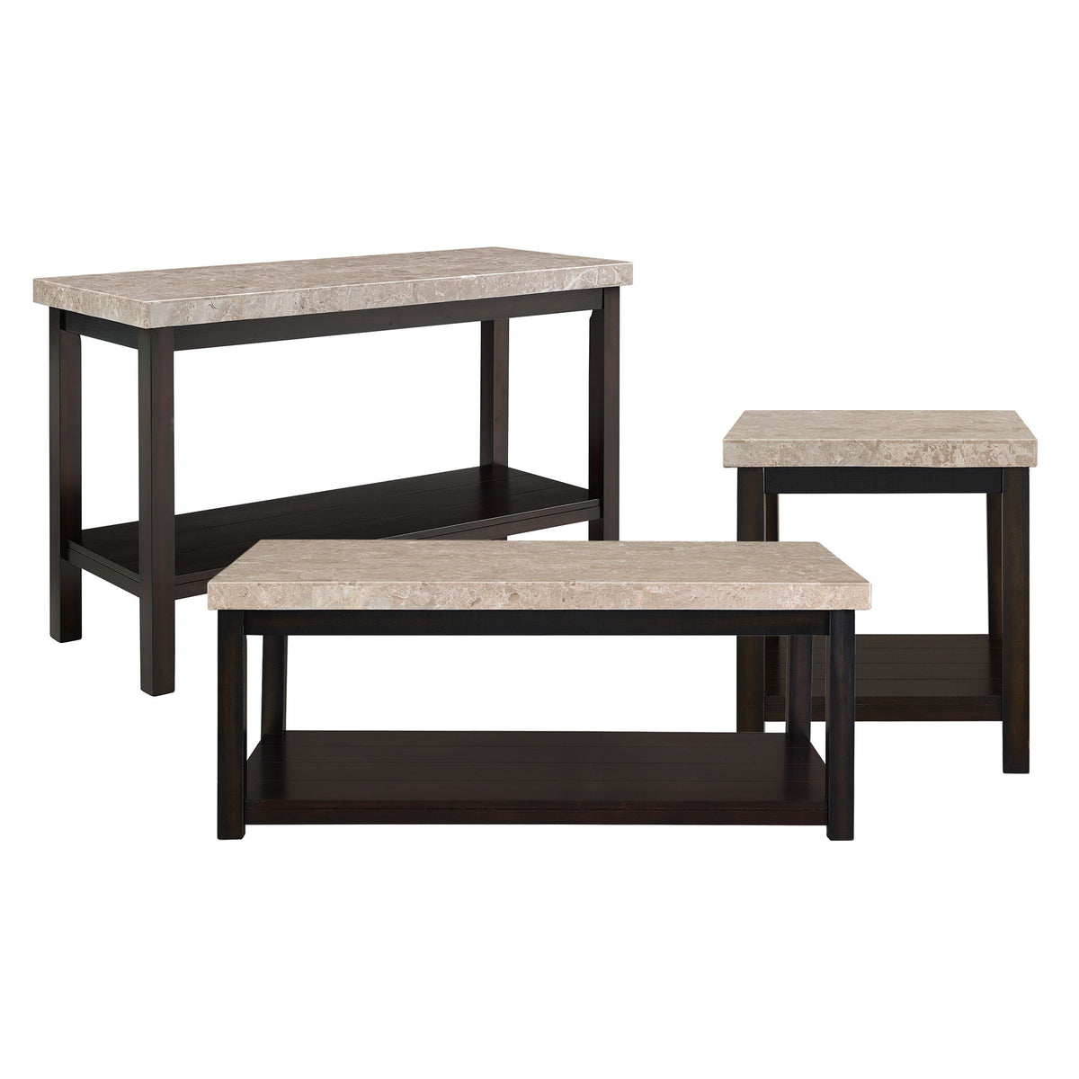 Kansas Occasional Table Set in Dark Brown by Elements International, view 2