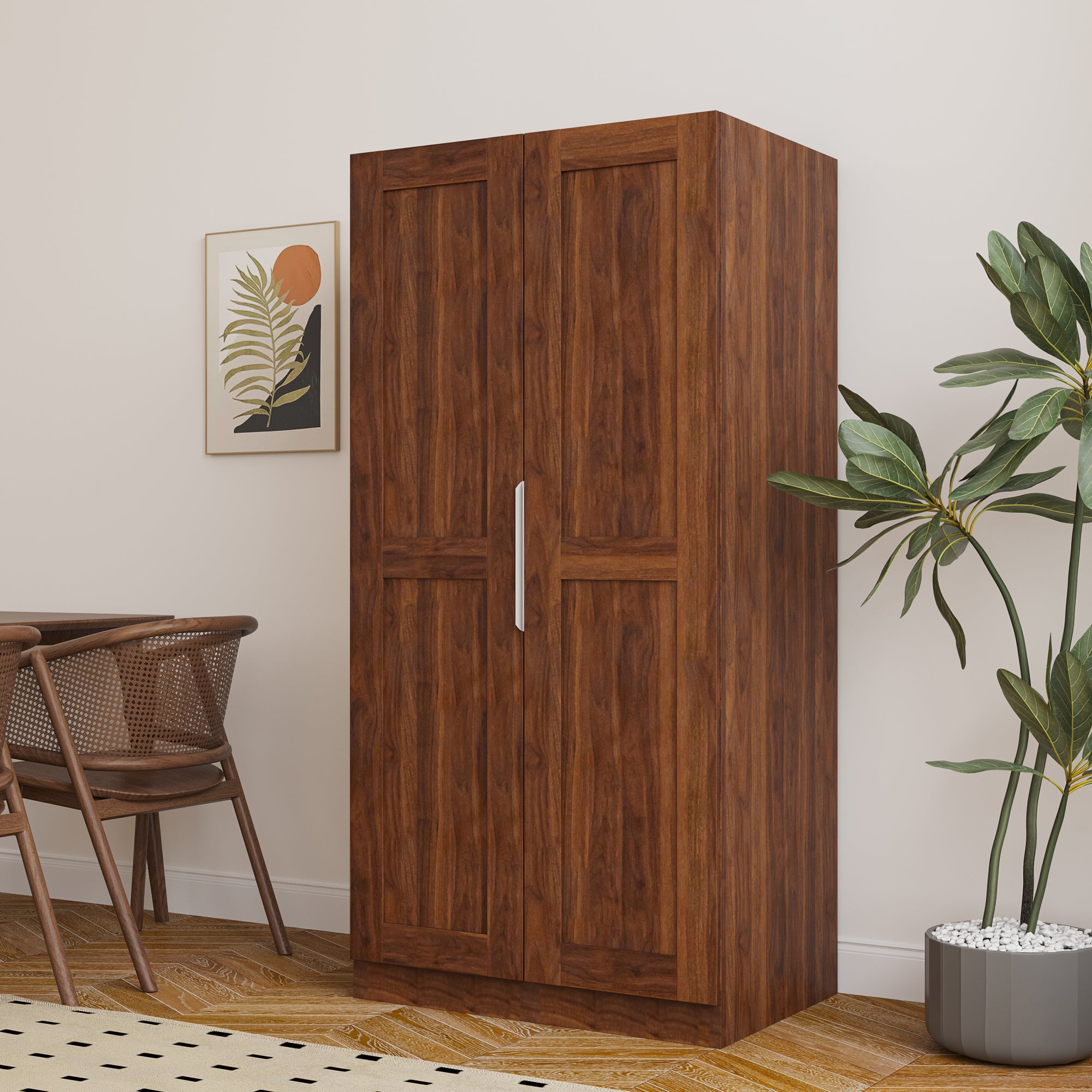 62.99in Kitchen Pantry Cabinet, White Freestanding Buffet Cupboards Sideboard with Doors & Shelves, Kitchen Pantry Storage Cabinet for Kitchen, Living Room and Dinning Room