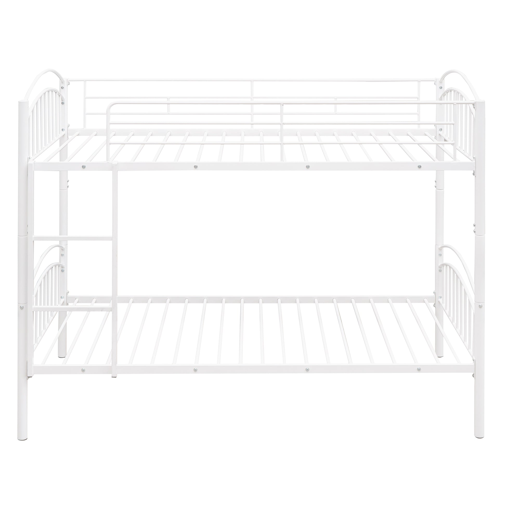 Twin Over Twin Metal Bunk Bed,Divided into Two Beds(White){OLD SKU:MF280424AAK} - Atlantic Fine Furniture Melbourne FL