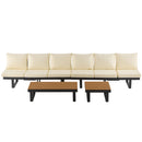Outdoor Sectional Sofa Set With Adjustable Reclining Seats