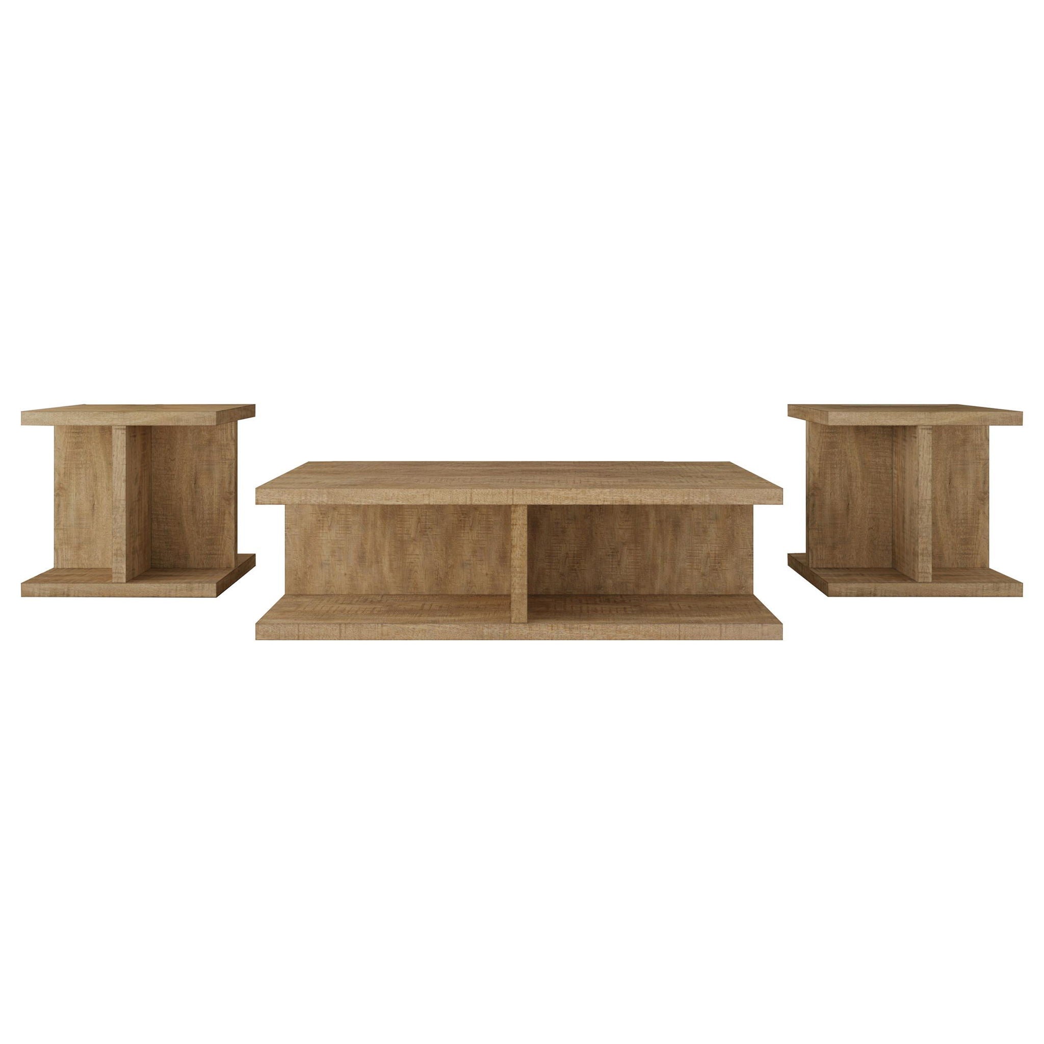 Cortona 3-piece Coffee and End Table Set Mango - Atlantic Fine Furniture Melbourne FL
